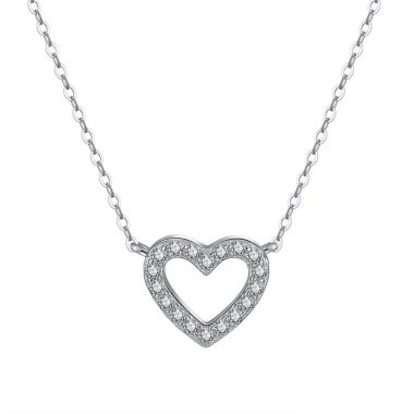 Halskette/Herzkette 925er Silber rhodiniert