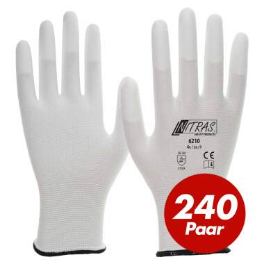 NITRAS Nylon-Handschuhe 6210 mit weißer PU-Fingerkuppenbeschichtung