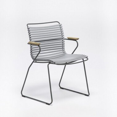 Outdoor Stuhl Click mit Armlehne grau