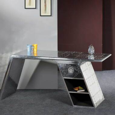 PC Tisch & Bürotisch in Silber modern