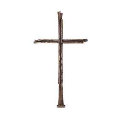 Rustikales Standkreuz aus Bronze oder Aluminium Kreuz rustikal / Bronze Patina