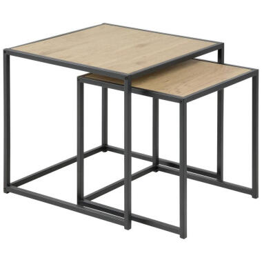 Satztisch aus Holz & Mid.you Satztisch , Eiche , Metall , 2-teilig , Uni