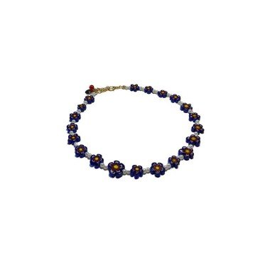 Schmuckperle aus Metall & Flower Millefiori Glass Beads Necklace