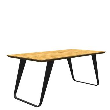 Tisch Massivholz Eiche und Metall in modernem