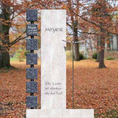 Ausgefallener Grabstein aus Edelstahl & Designergrabstein mit Würfeln