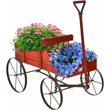 Blumenwagen mit Metall Raeder, Blumenstaender