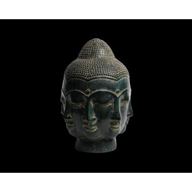 Buddha Kopf, Bronze, Figur, Messing, Skulptur