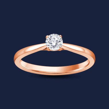 Cathedral Round Pinched Ring 14k Rosegold