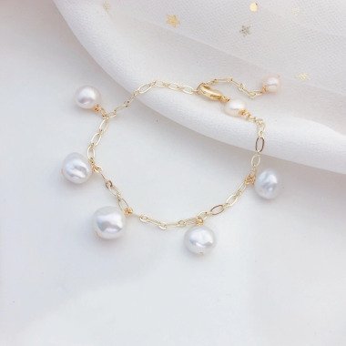Charm & Perlenarmband Glieder , Handgemachtes Schmuck Echte Perlen, Armband