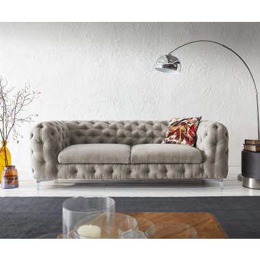 Couch Corleone 225x97 cm Beige 3-Sitzer Sofa