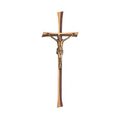 Großes Kreuz mit Jesusfigur aus Bronze Kreuz mit Christus / 35x15cm (HxB) / Br