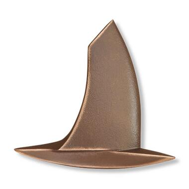 Kleines Segelboot Metallrelief für Grabsteine Segelboot Relief / Bronze Patina