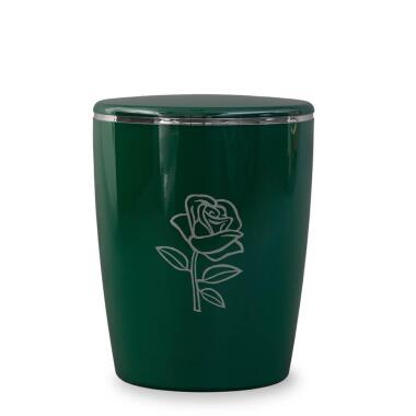 Kreative Öko Asche Urne mit Rose aus Naturstoff online kaufen Edelrose / Silbe