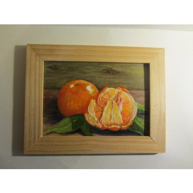 Miniaturkunst Mandarinen Zitrusfrüchte Stilleben Küche Wand Deko Original