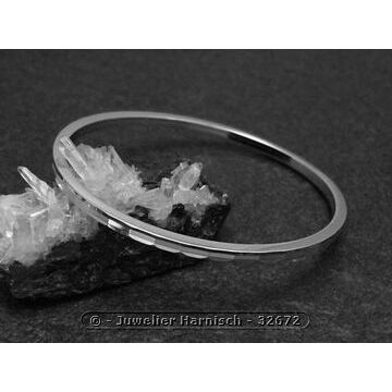 Silber Armreifen Diamantschliff 3 mm rhodiniert