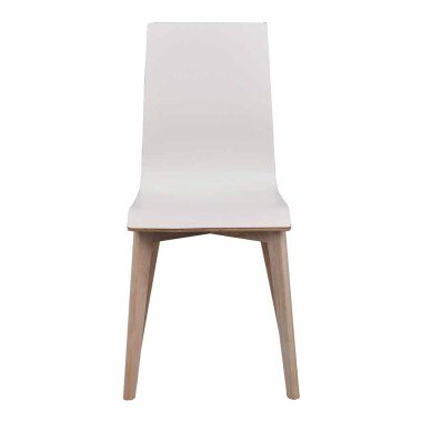 Stuhl Set in Weiß Eiche White Wash Holzbeine (2er Set)