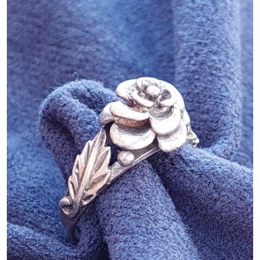 Vintage 925 Silberring Rosen Blumen Ring Gr 16