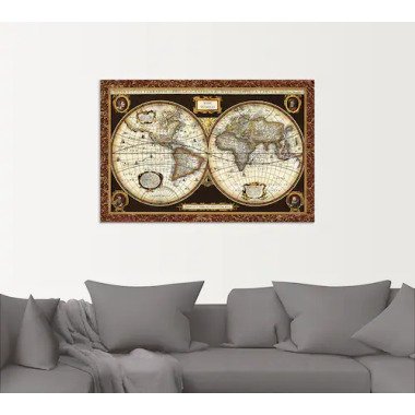 Artland Wandbild »Weltkarte«, Landkarten