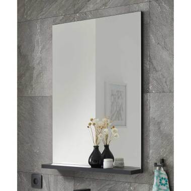 Badezimmerspiegel mit Ablage Schwarz