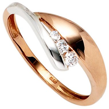 Bicolor-Ring aus Gold 375 & SIGO Damen Ring 375 Gold Rotgold Weißgold