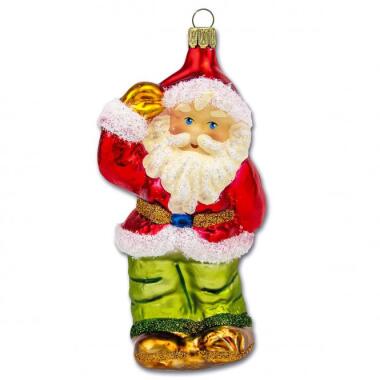 Christbaumschmuck Weihnachtsmann, 11 cm, mundgeblasen
