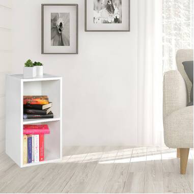 Standregal Holz 30x60x30 cm Modern Weiß Regal