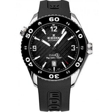 Uhrenarmband Edox 80061 Silikon Schwarz 20mm