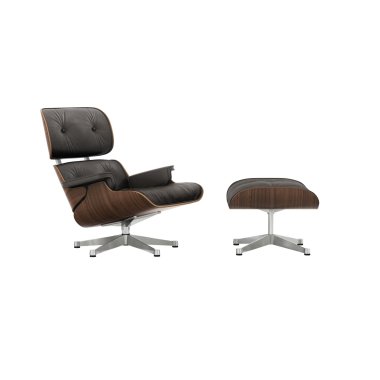 Vitra Lounge Chair & Ottoman klassische Maße poliert Gleiter Hartboden -