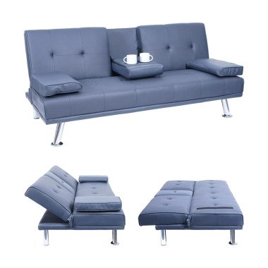 3er-Sofa MCW-F60, Couch Schlafsofa Gästebett