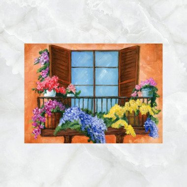 Acrylbild Fenster Mit Blumenkasten