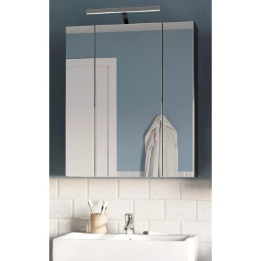 Badezimmer Spiegelschrank Linus in schwarz 60 x 70 cm