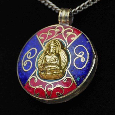 Buddha Anhänger Glücks Amulett Mandala A70