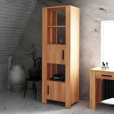 Design Massivholzregale & Bücherregal aus Kernbuche Massivholz mit Türen