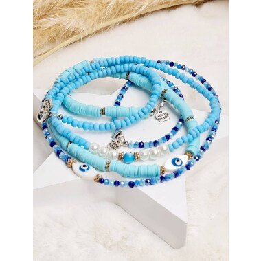 Halsketten Accessoires Perlen Schmuck Weihnachten Geschenkidee Blau Katsuki