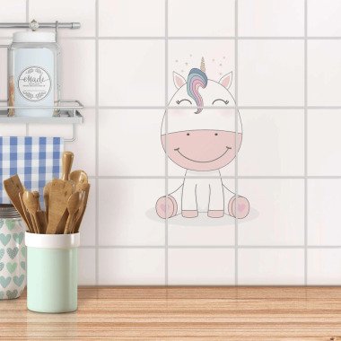 Klebefliesen für Küche & Bad Design: Baby Unicorn 15x15 cm