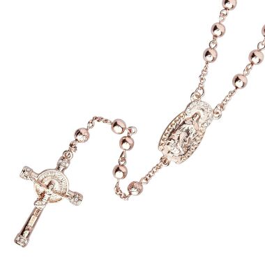 Rosenkranz Ketten aus Gold & Iced Out Bling Fashion Kette Rosary rose gold