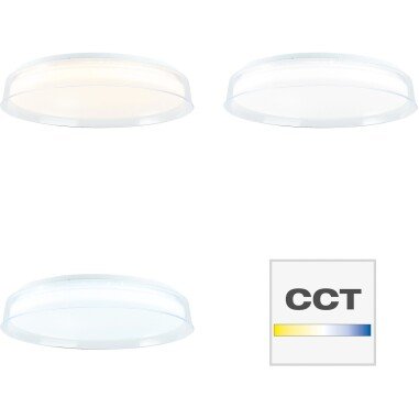 Smarte LED-Deckenleuchte Leanna Weiß/Transparent