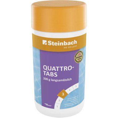 Steinbach Poolpflege Quattrotabs Tabs 1 kg, 5x 200g Tabletten, TCCA Multi 85%