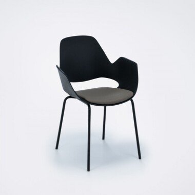 Stuhl mit Armlehne FALK schwarz powder coated metal ton