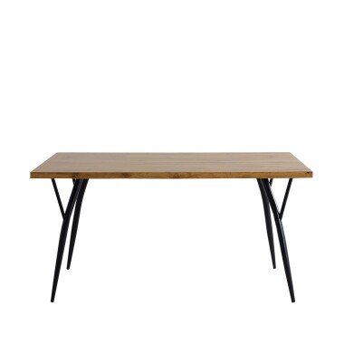 Tisch MDF Eiche-Dekor Stahl Schwarz 150x90