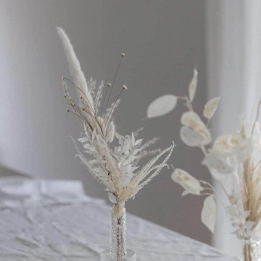 Trockenblumenstrauß Tischdeko weiß | 20 30