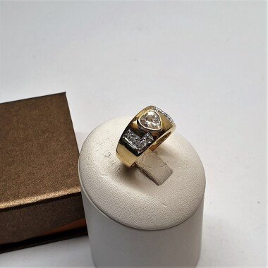 18, 5 Mm Ring Silber 925 Vergoldet Kristalle Love Herz Vintage Edel Sr1051