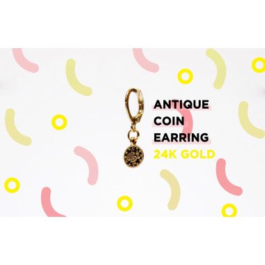 Antique Münzen Ohrring 24K Gold