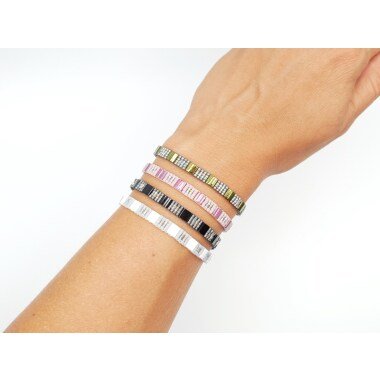 Armband mit Perlen & Filigranes Armband Mit Miyuki Tila Beads Und Delica Perlen