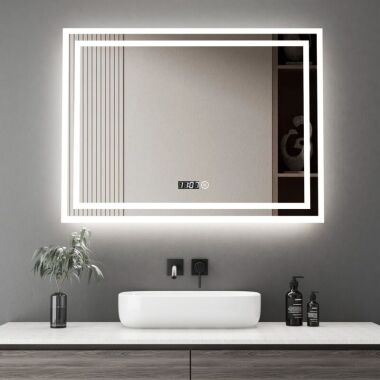 Boromal badspiegel mit beleuchtung 80x60cm