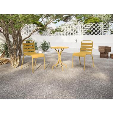 Garten-Essgruppe: Tisch D. 60 cm + 2 stapelbare