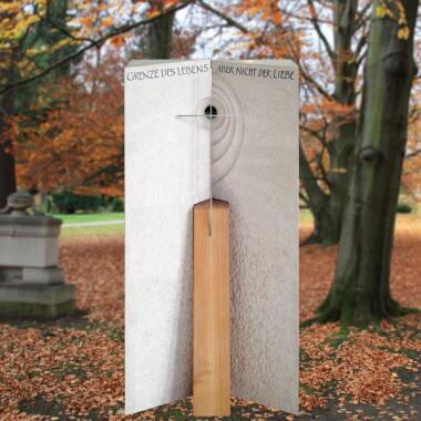 Grabstein für Einzelgrab aus Naturstein & Grabstein modern mit Holz online