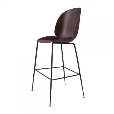 Gubi Beetle Bar Chair Barhocker Schwarz 118cm dunkel pink/Sitz Polypropylen-