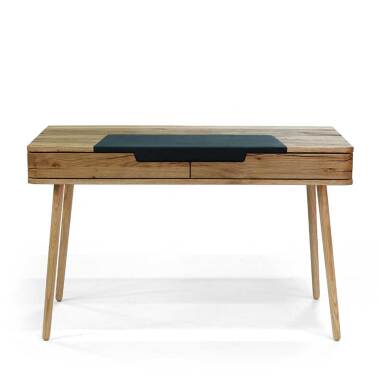 Holz Schreibtisch aus Asteiche Massivholz Bianco gebürstet und geölt