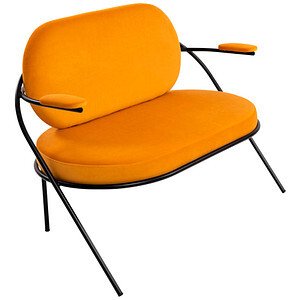 PAPERFLOW 2-Sitzer Sofa SATURNE safran schwarz Stoff